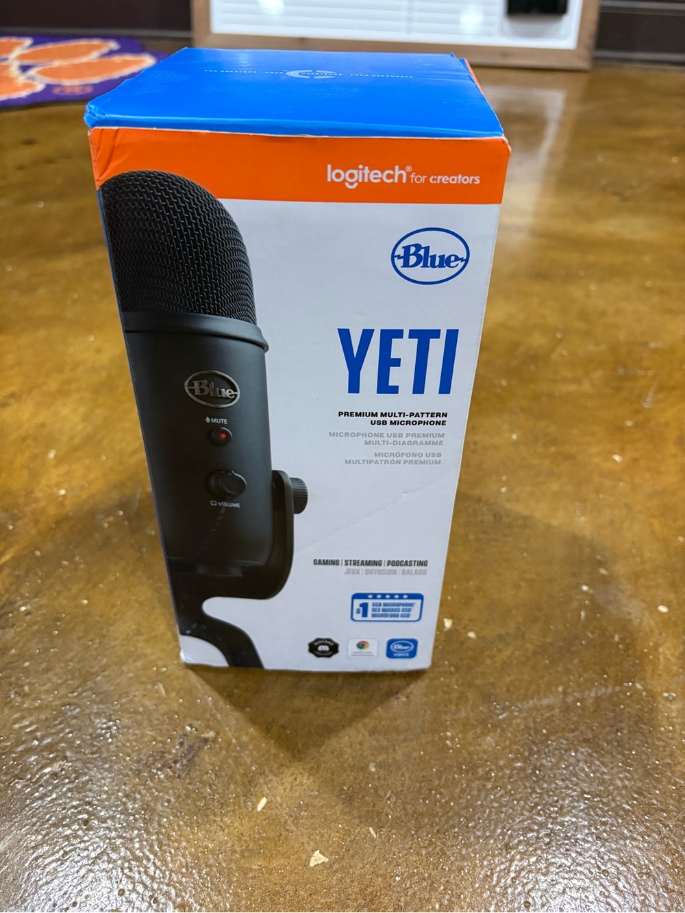 Logitech Blue Yeti USB Microphone - Black with Blue/Orange Box Accents